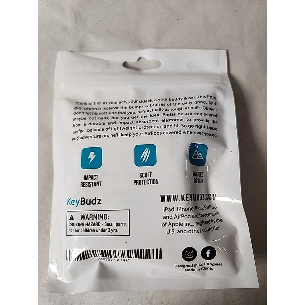 New Apple AirPods Case PodSkinz Protective Silicone Cover Blue, Fun, Fresh‎ NIB